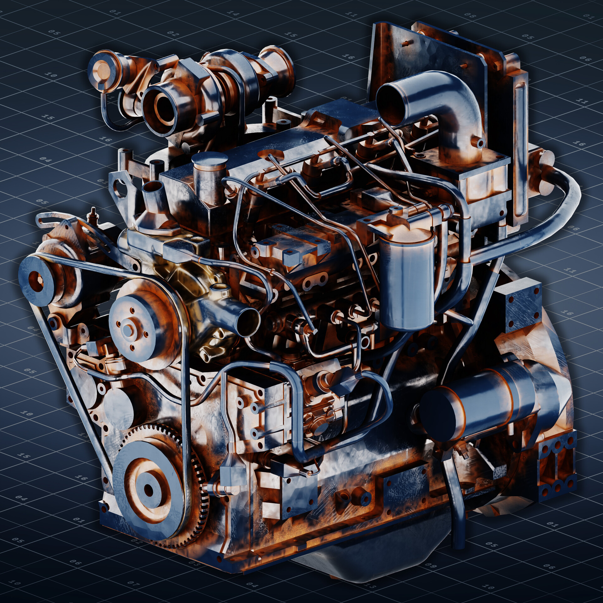 ArtStation Hard Surface Engine design for Automotive Purposes and Kitbash