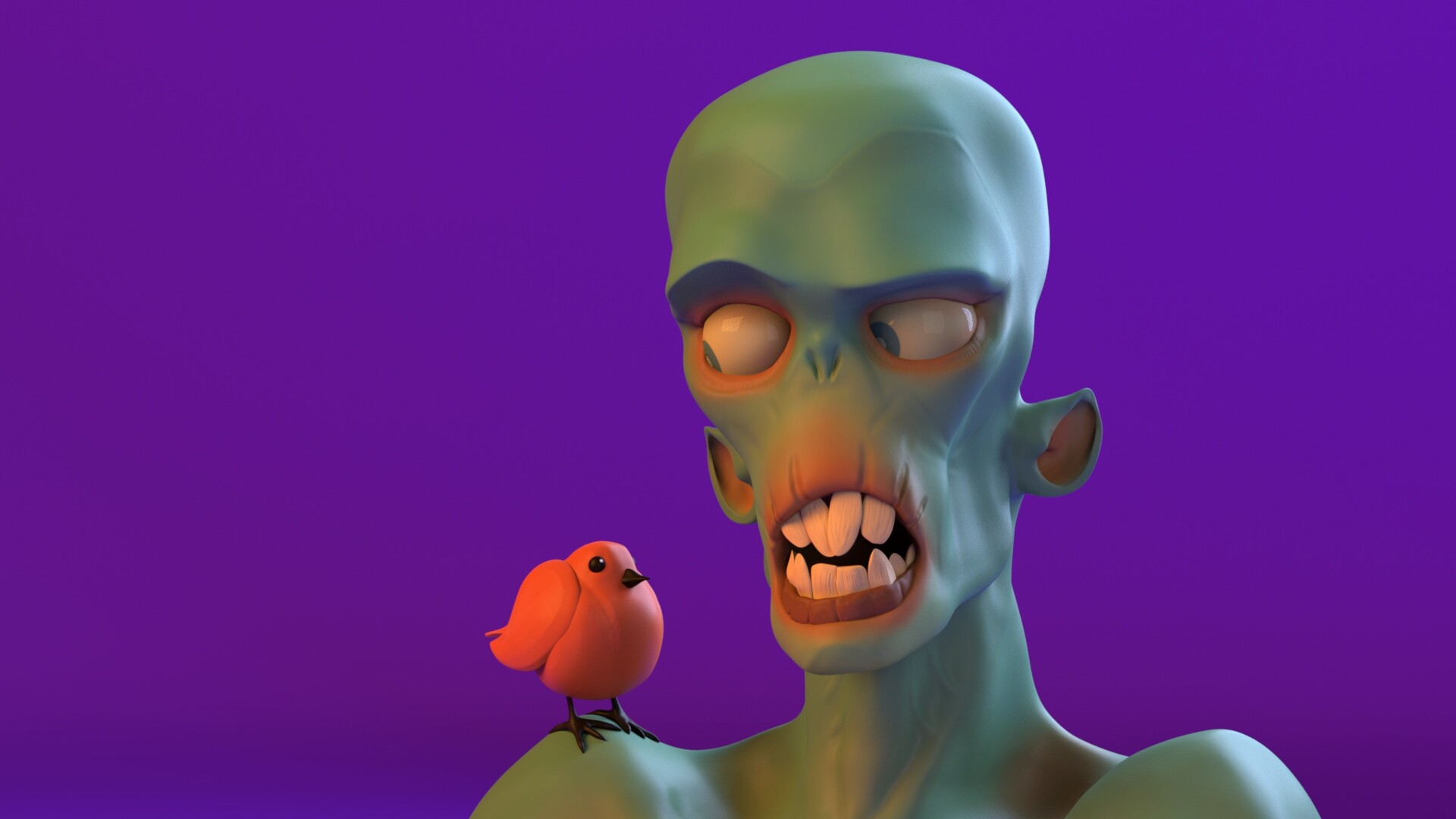 ArtStation Zombie with bird