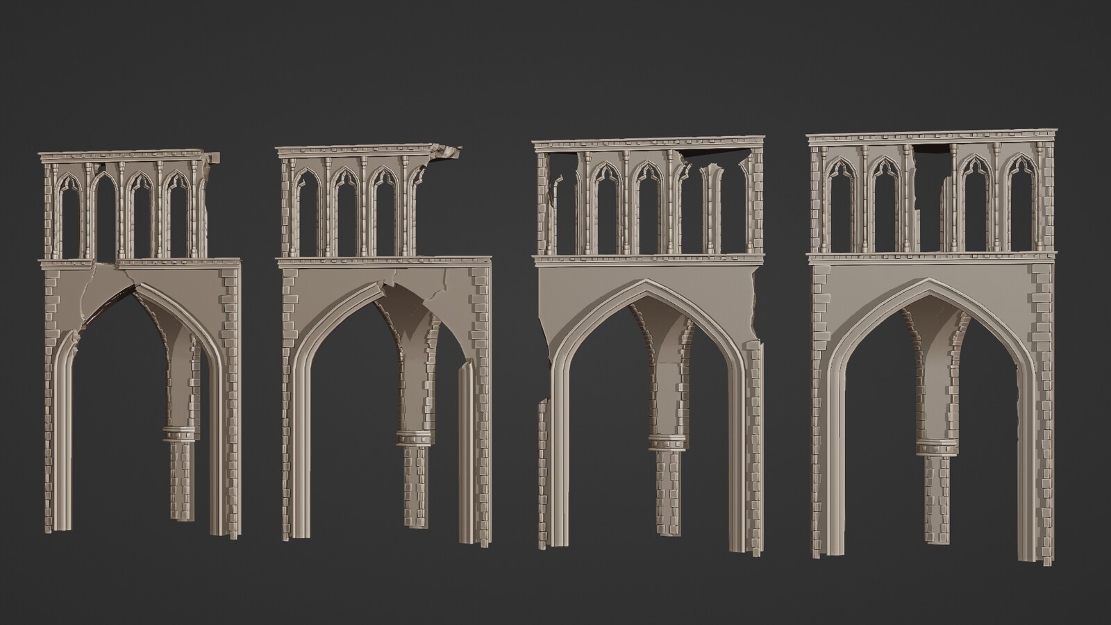 Corner corridor variations, blender screengrab