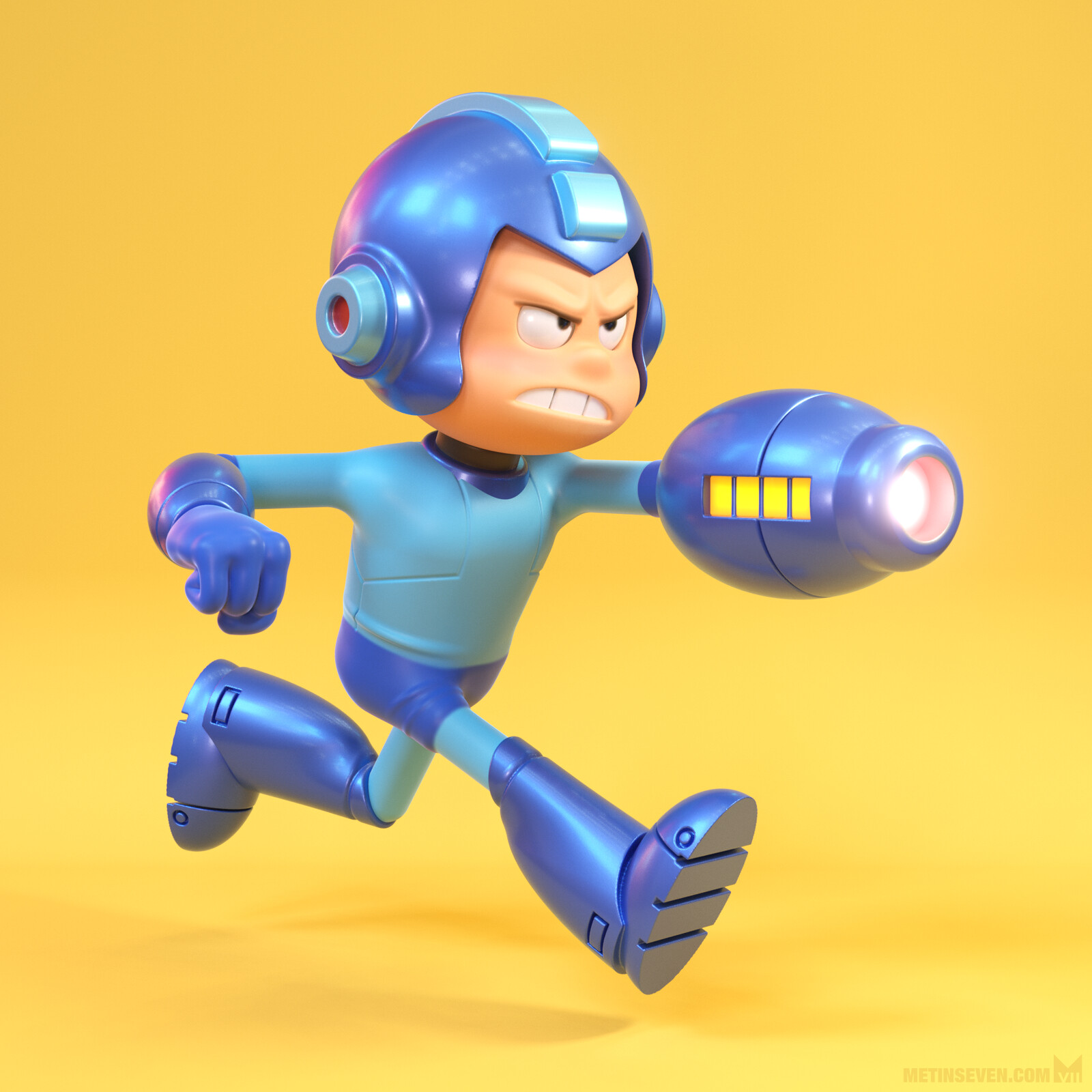 Megaman to the rescue! A tribute to the classic game character, inspired by an Alan Stewart drawing.