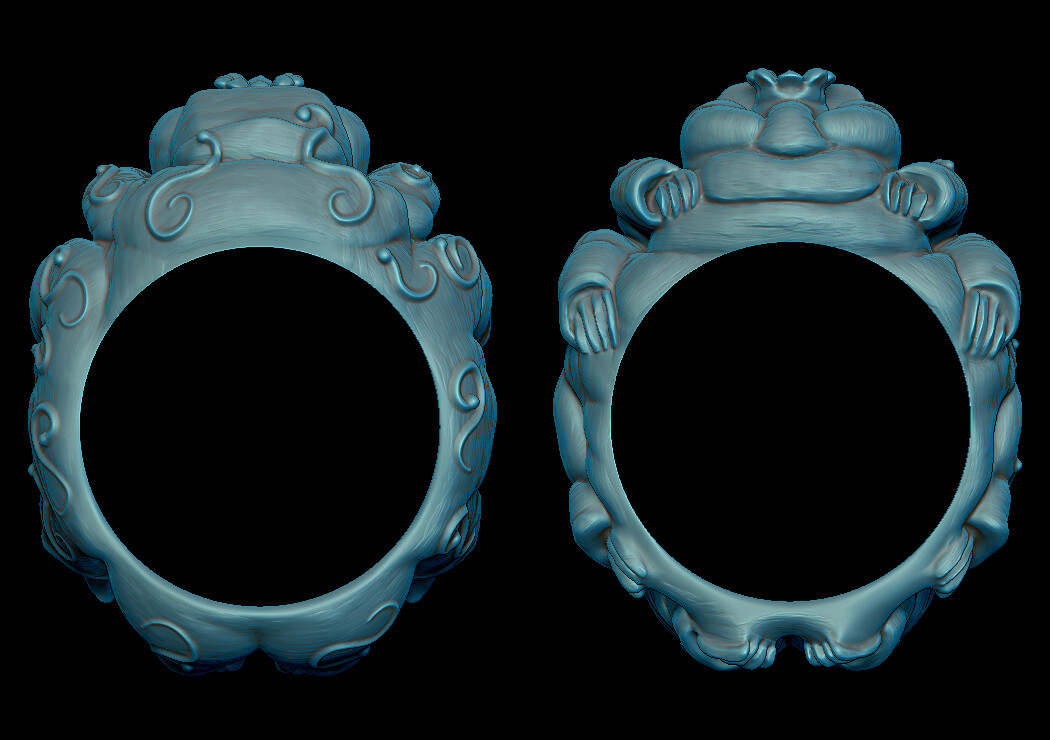 ZBrush render of the tardigrade ring sculpt