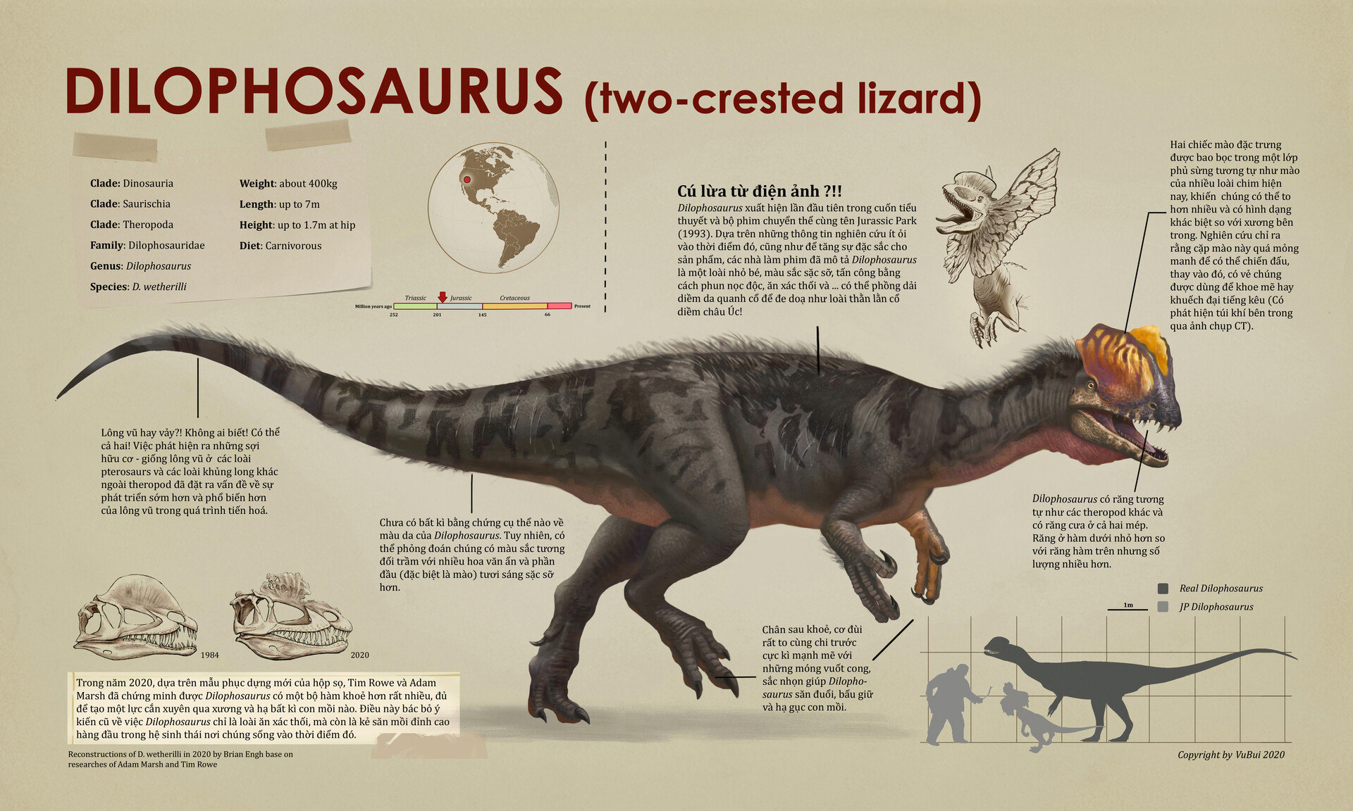 Dilophosaurus Size Comparison