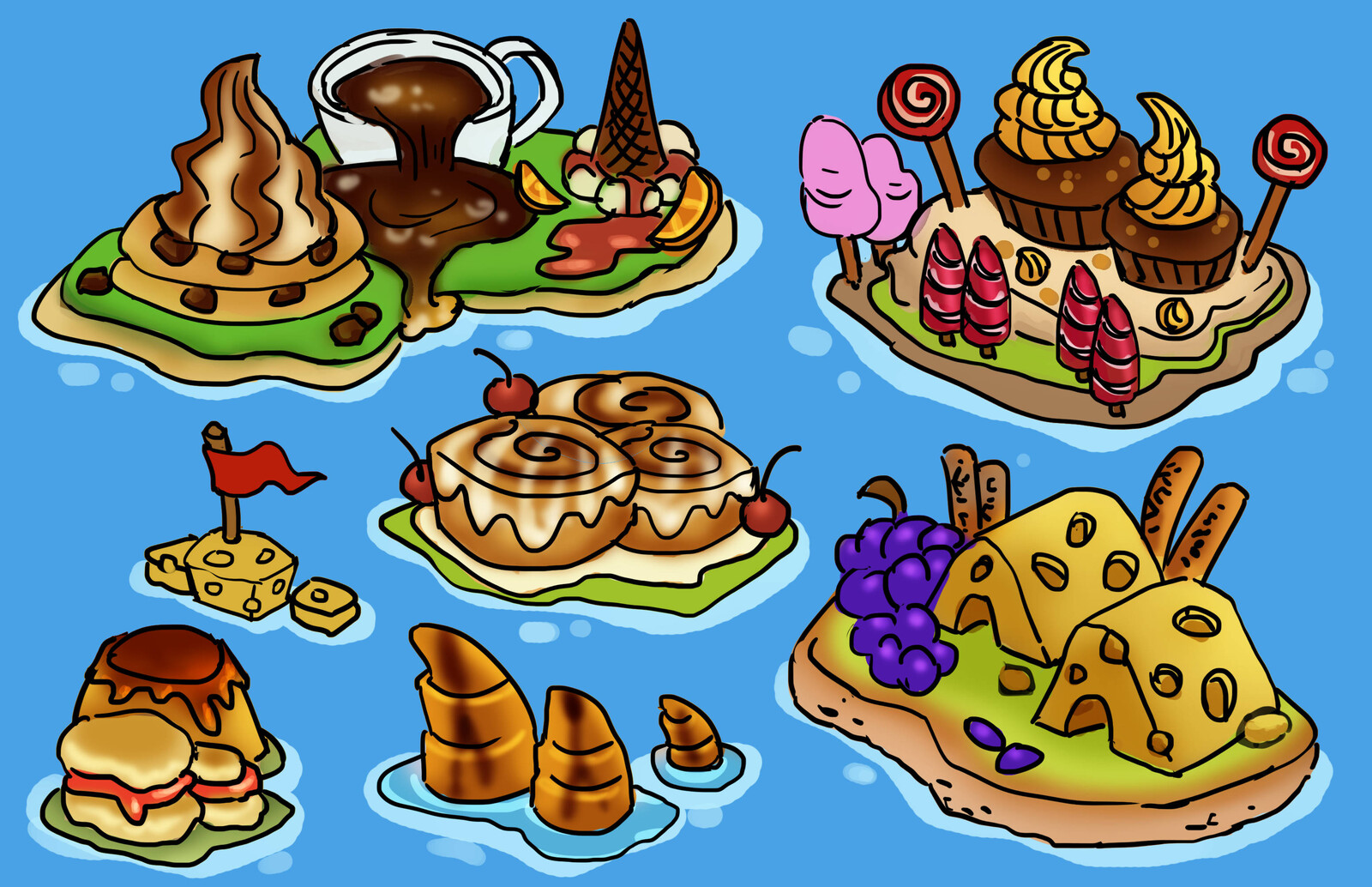 Concepts for smaller islands to decorate the game map