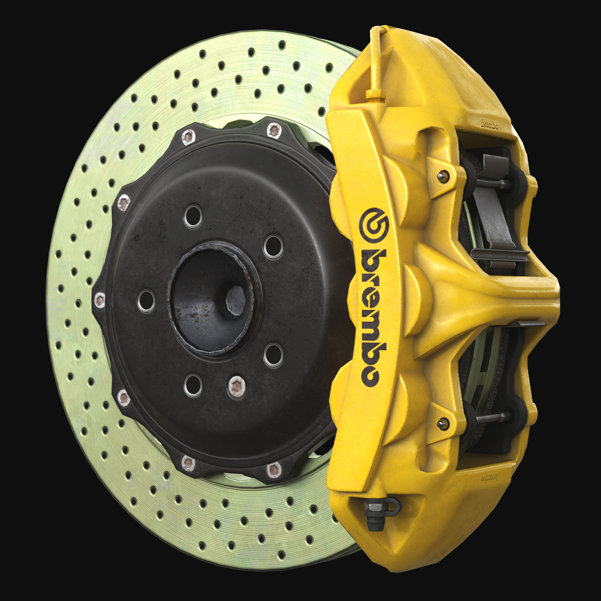 ArtStation Brakes Brembo 6 Pots Low Poly