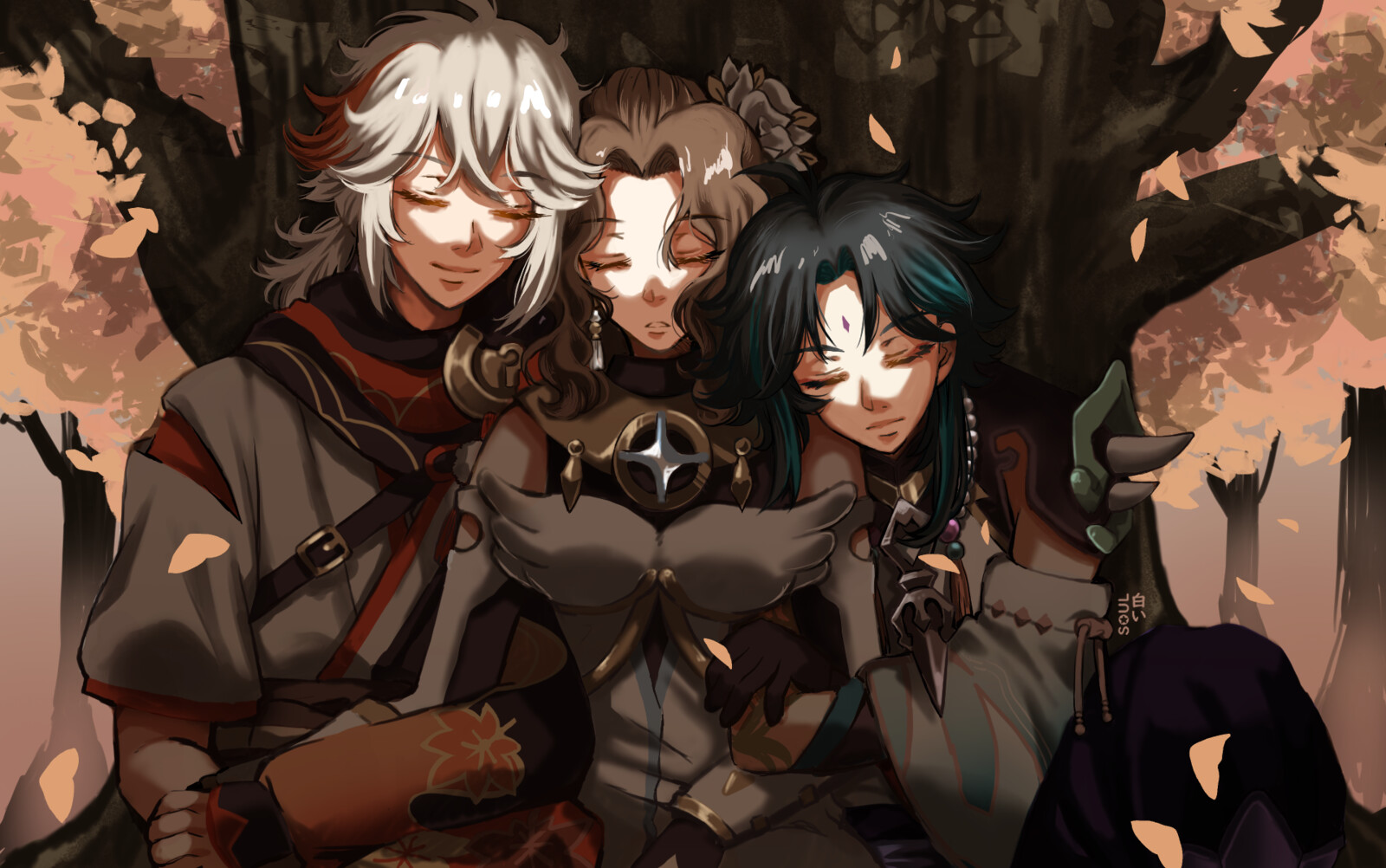 Shiroisoul Sunset Nap (Xiao & Kazuha Genshin Impact / Alba