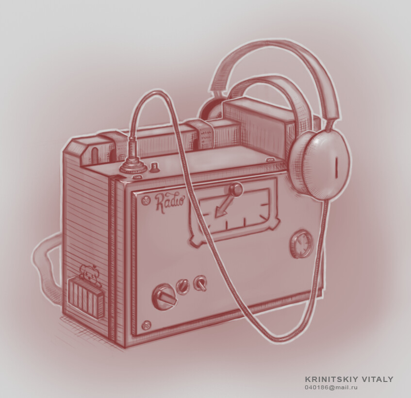 Vintage radio sketch 2 - stock vector 1940873 | Crushpixel
