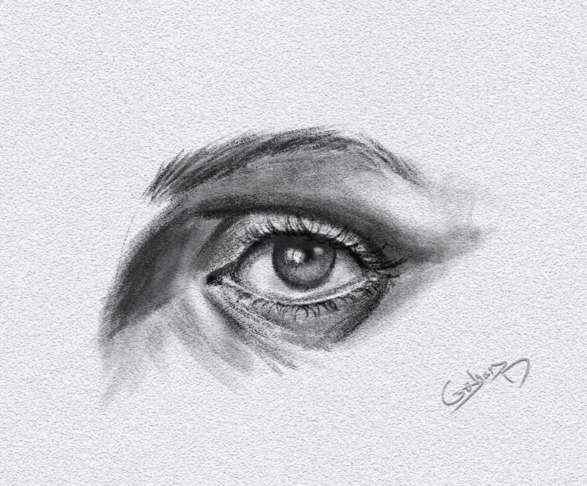 realistic male eye sketch