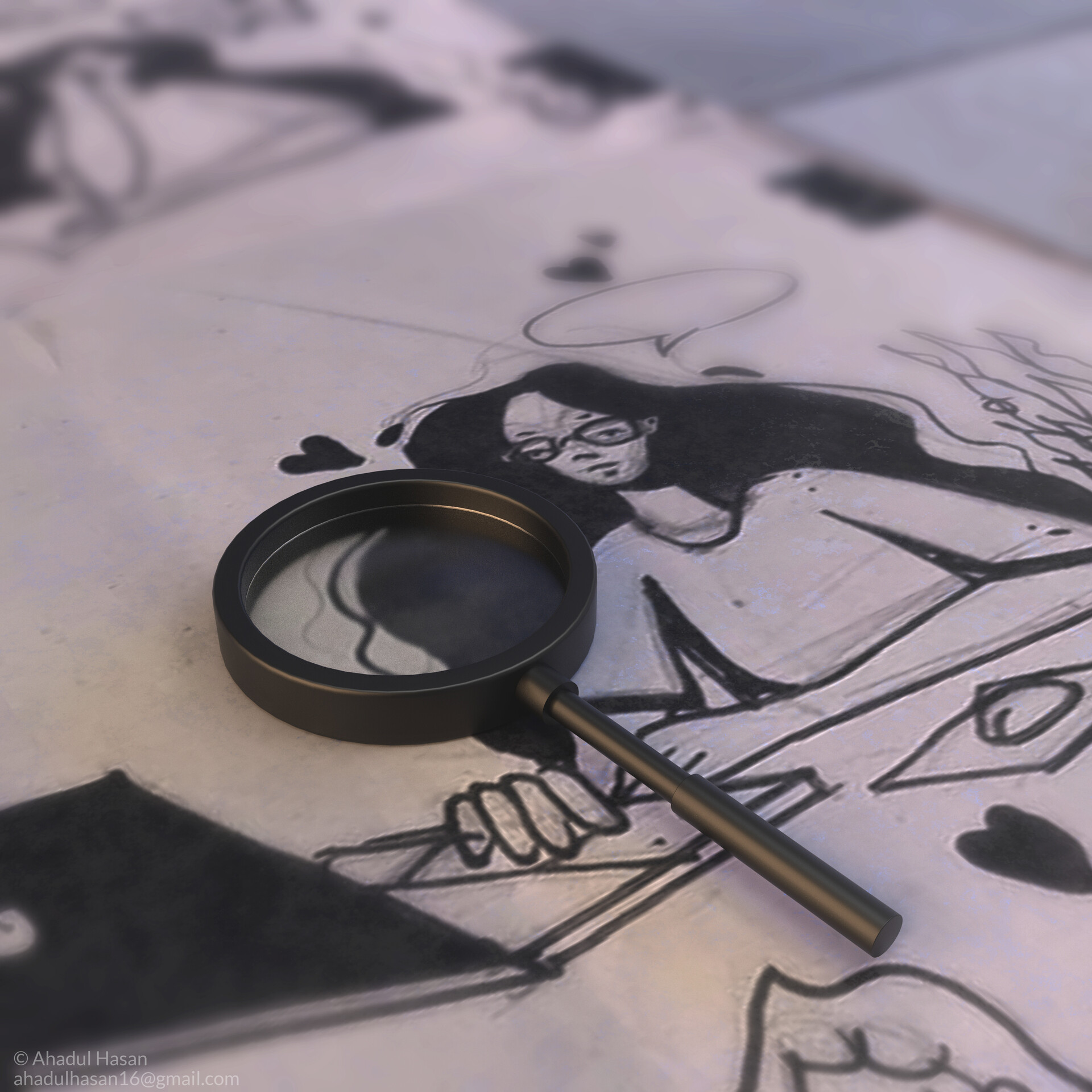 ArtStation Magnifying Glass on Sketch Book