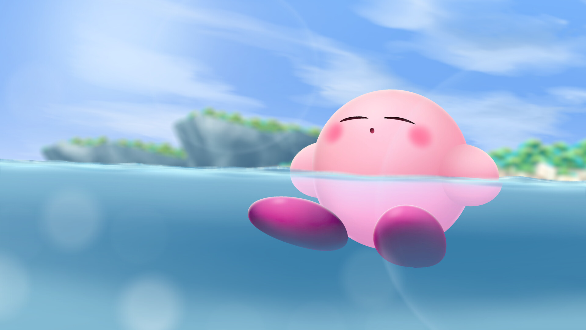 Kirby, water, HD phone wallpaper