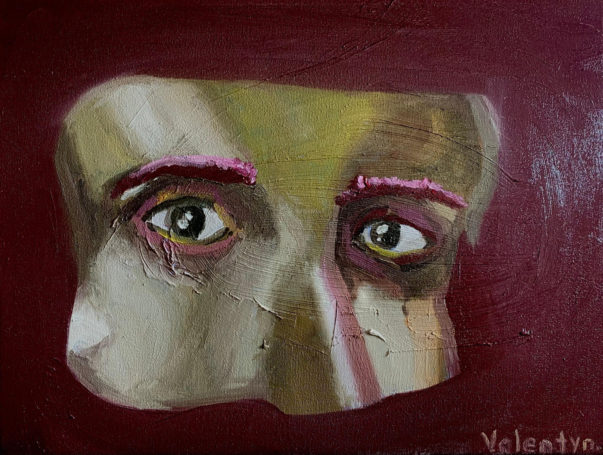 Etude of eyes and forehead women 
30x40