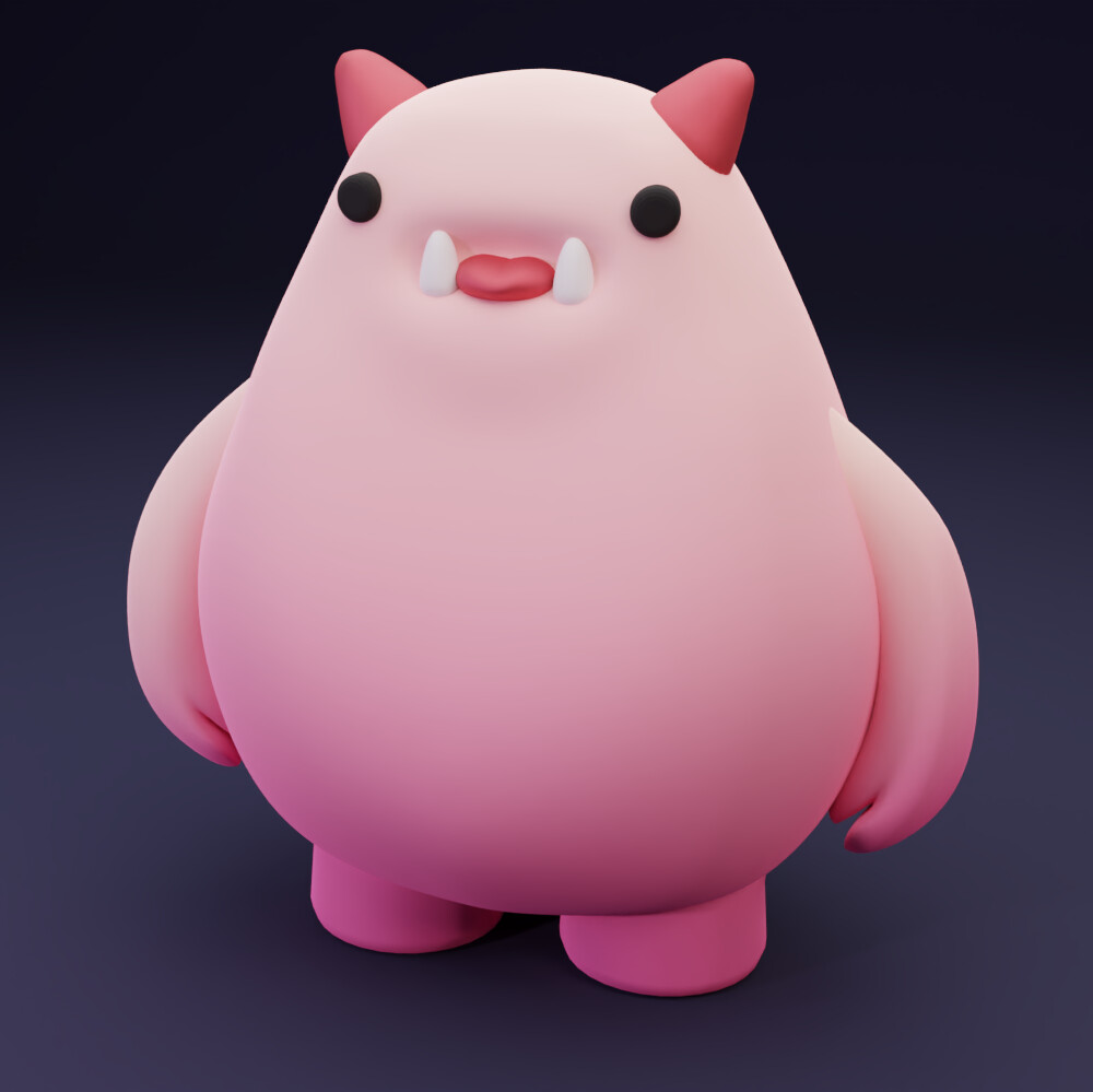 ArtStation Cute pink monster