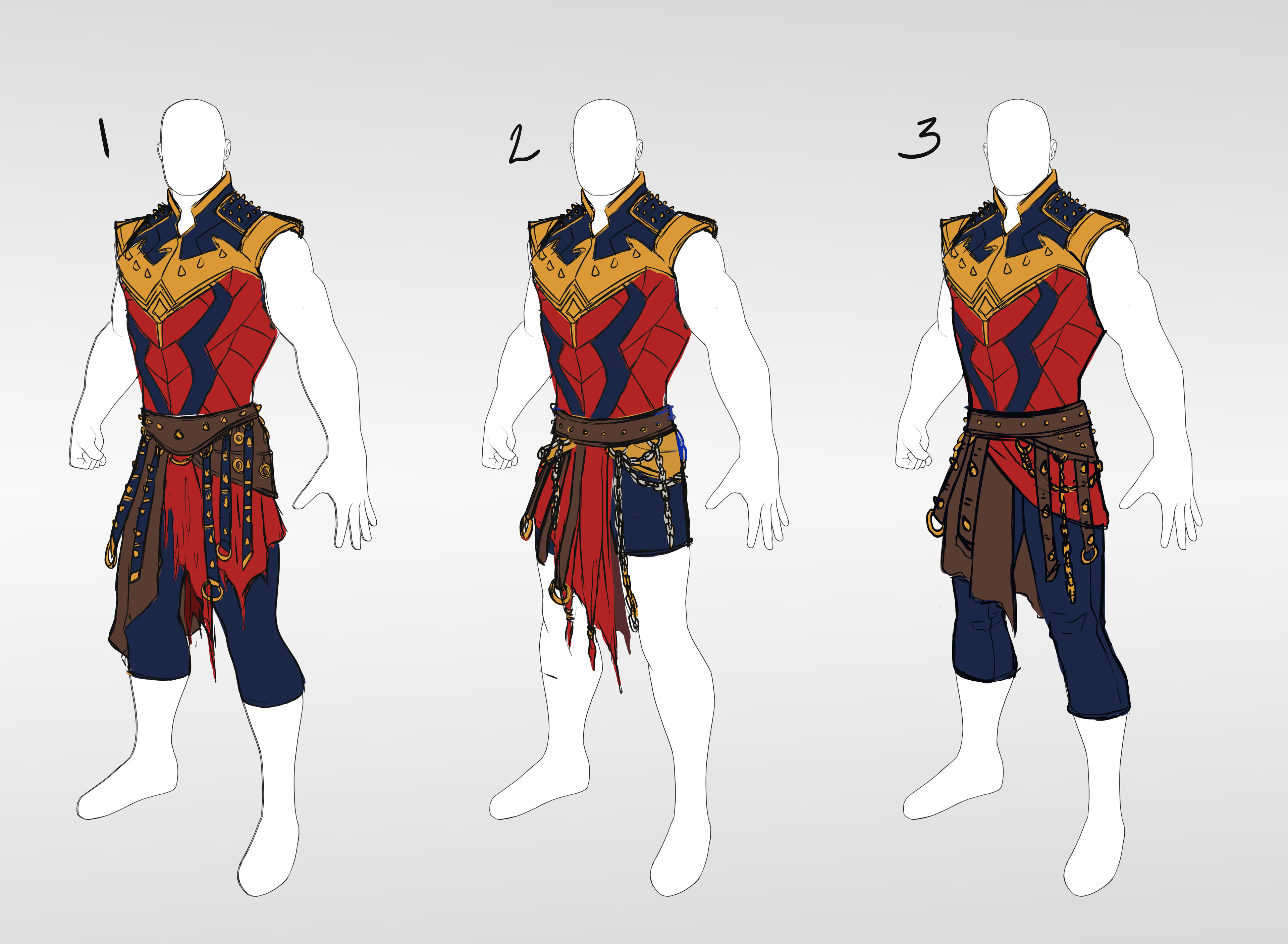 Decided on the torso piece, but wanted to see different ideas for the bottom piece.