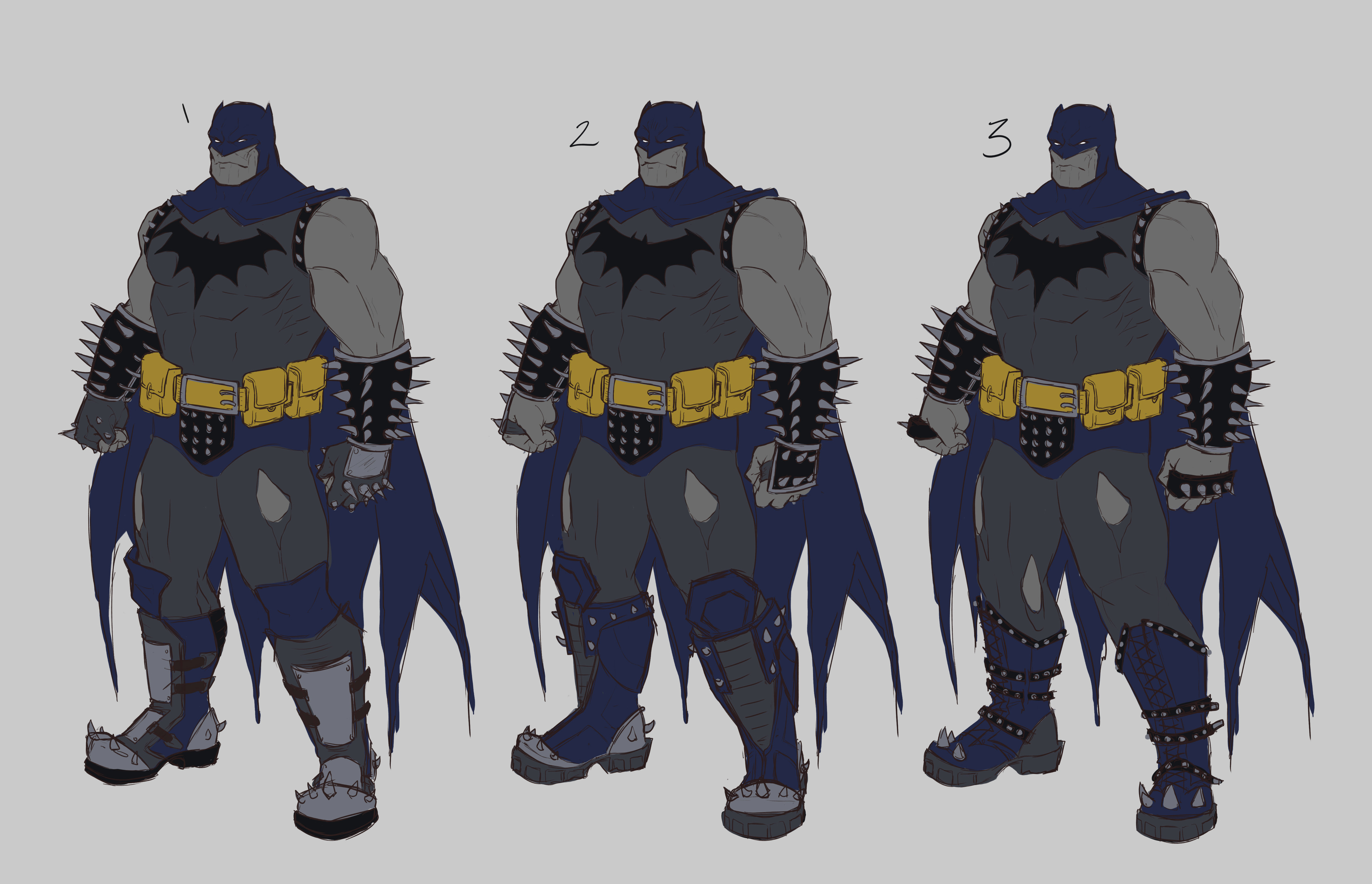 Other ideations for his bracers and boots.