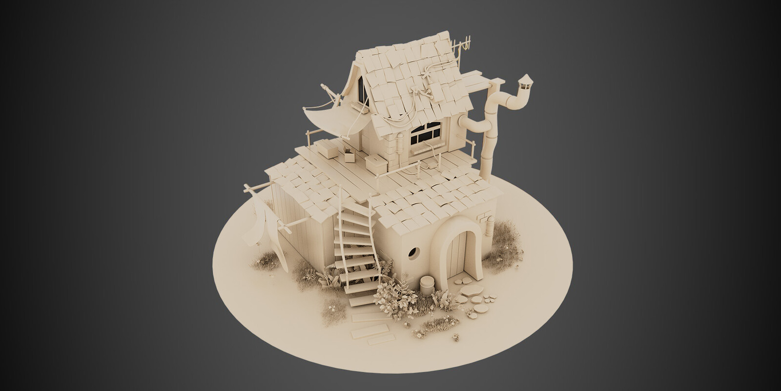 Diorama House responsible for modeling, texturing and lookdev
