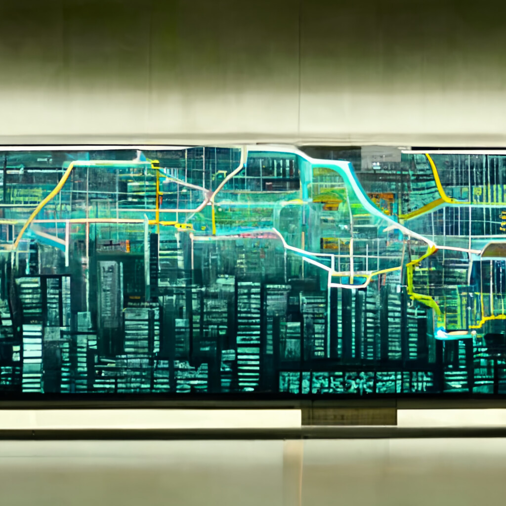 Cyber Tech City map of transit locations and routes