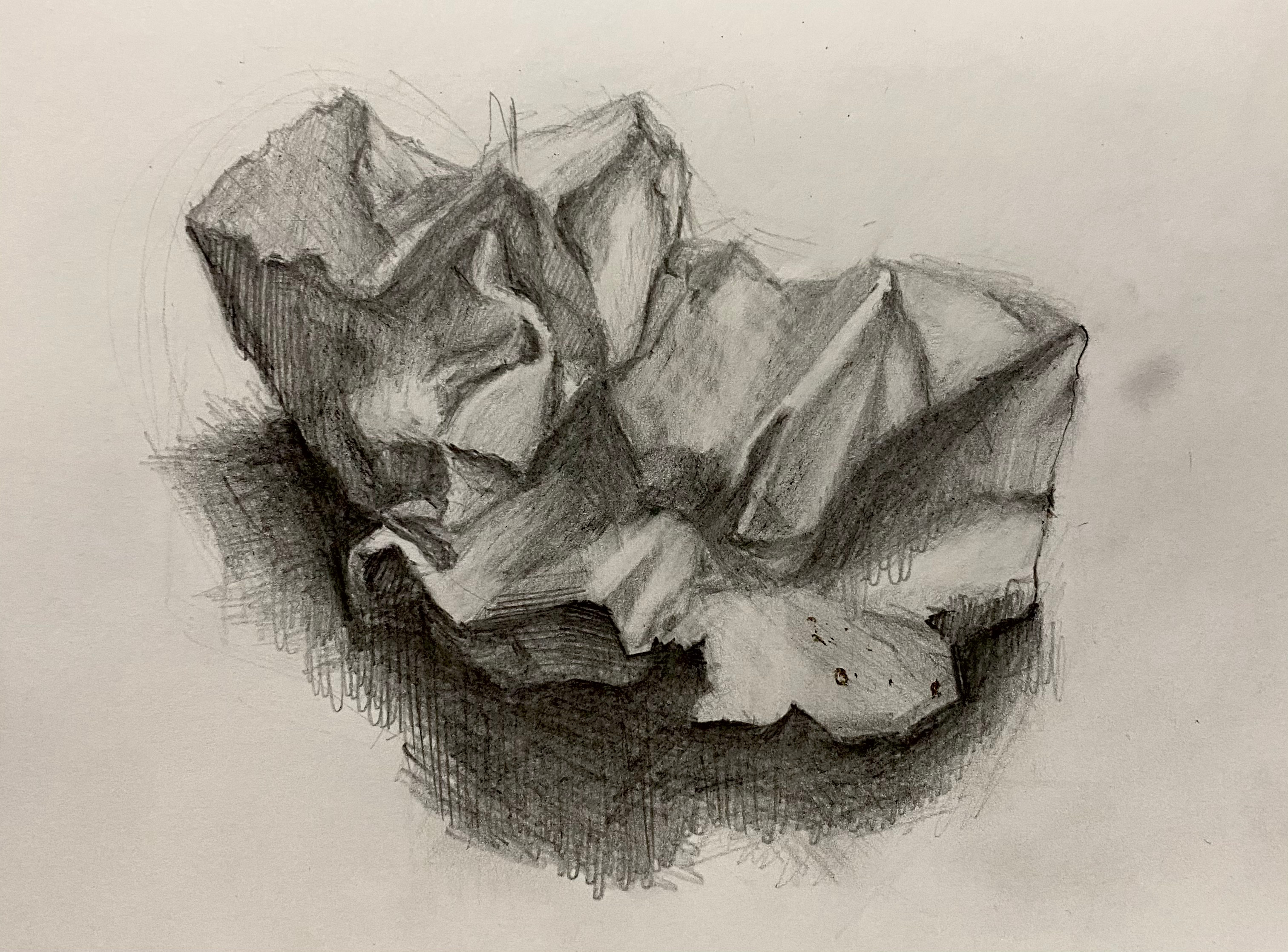 Crumpled paper sheet sketch
