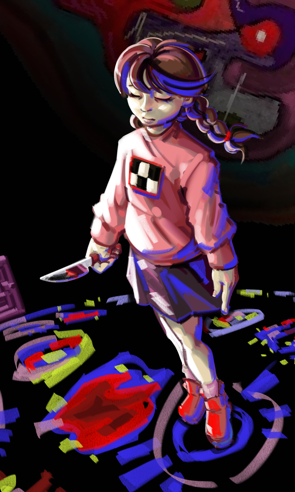 Yume Nikki - Madotsuki Anime vs Game Windows XP Bliss Mashup | Art Board  Print