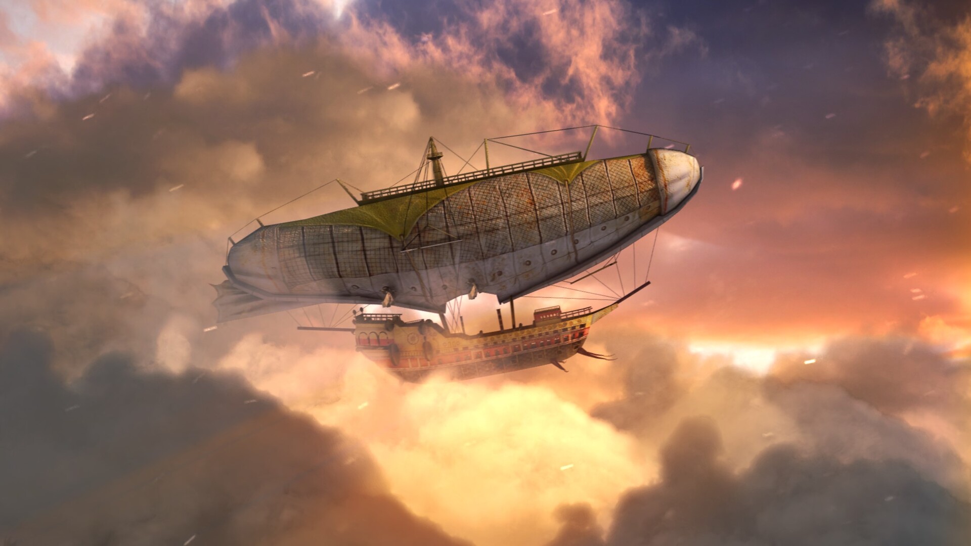 steampunk airship wallpaper 1920x1080
