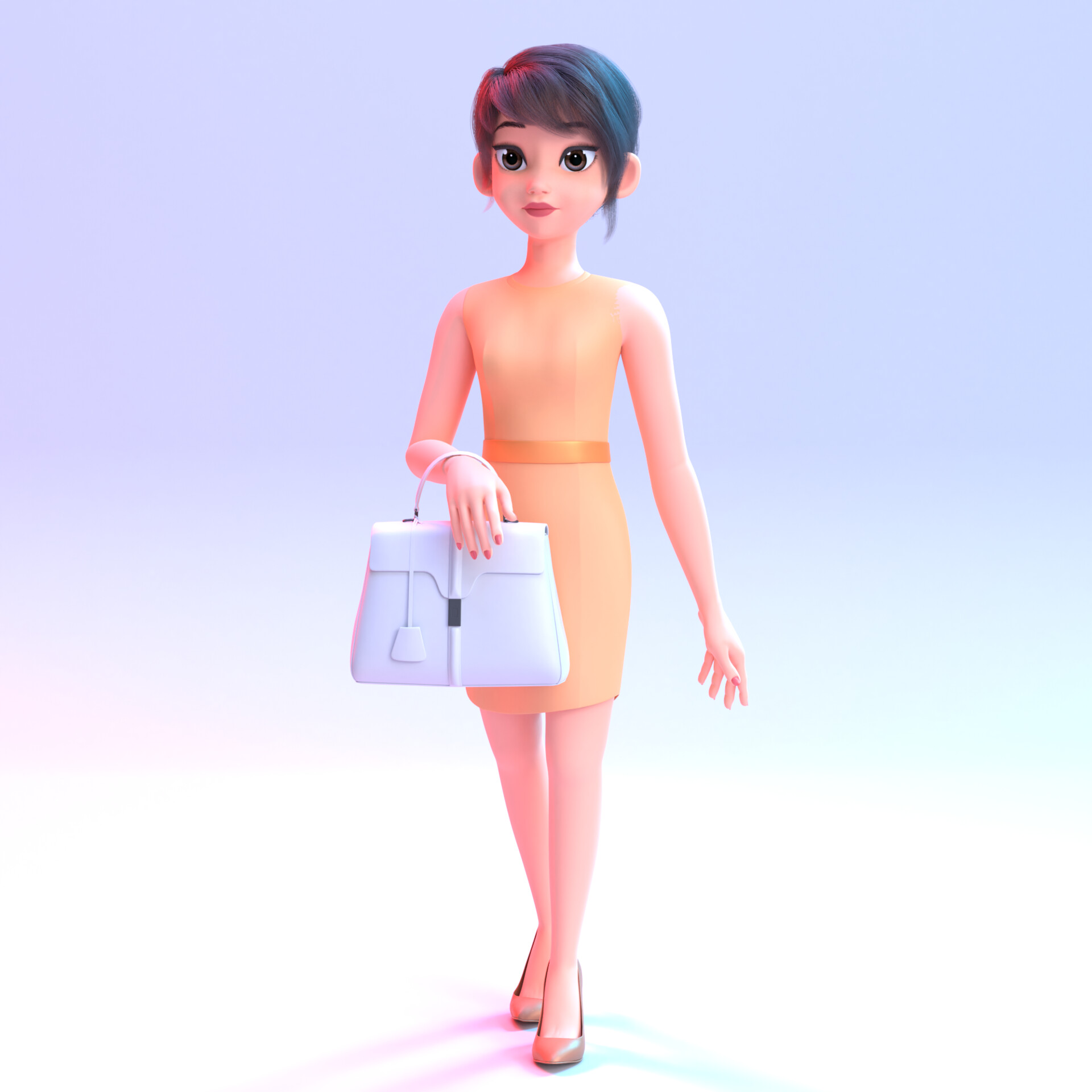 ArtStation - Amy Cartoon Girl Character 3D Model Blender