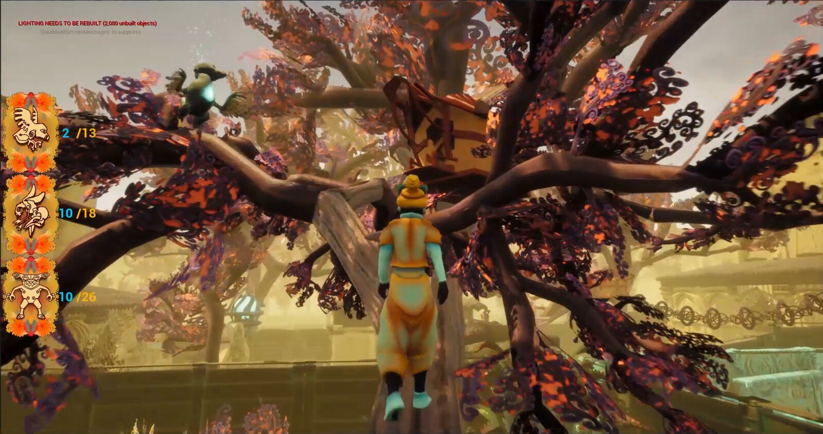 There's a parallel pathway of connected tree branches over certain parts of the map with their own secret spots and collectibles.
