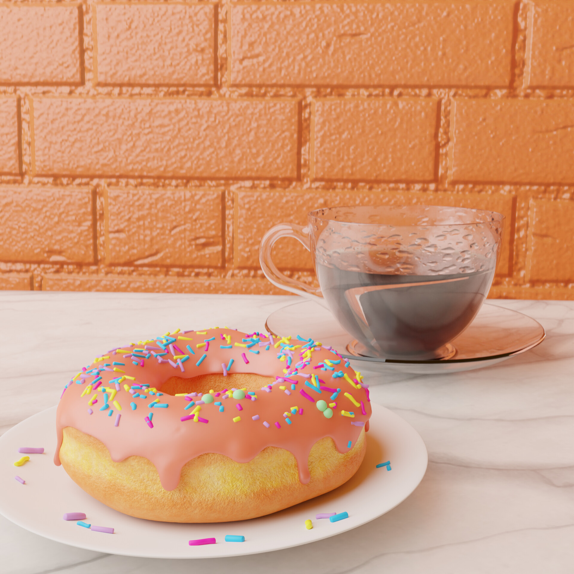 ArtStation Donut with coffee (first work)