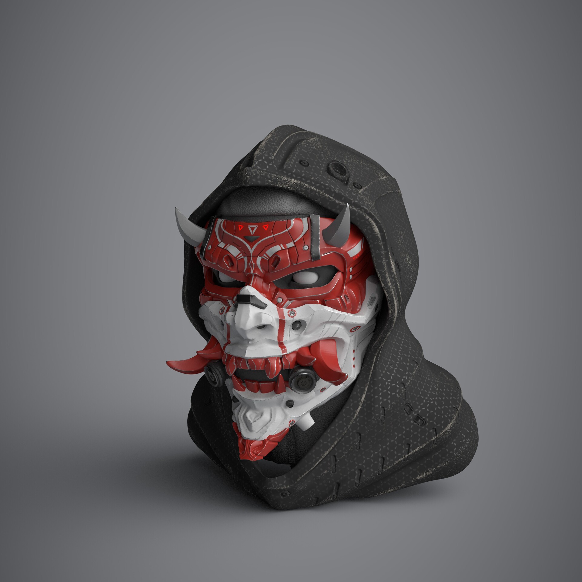Geometri Motley Port ArtStation - Cyber Shinobi mask