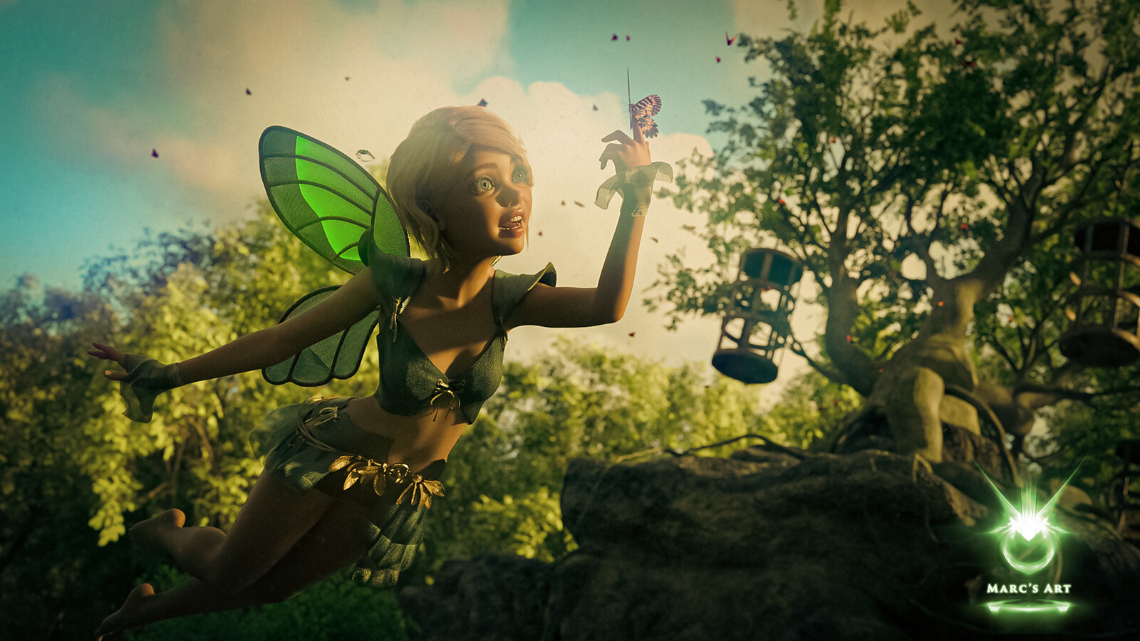 ArtStation - MA Fairy and the Butterfly