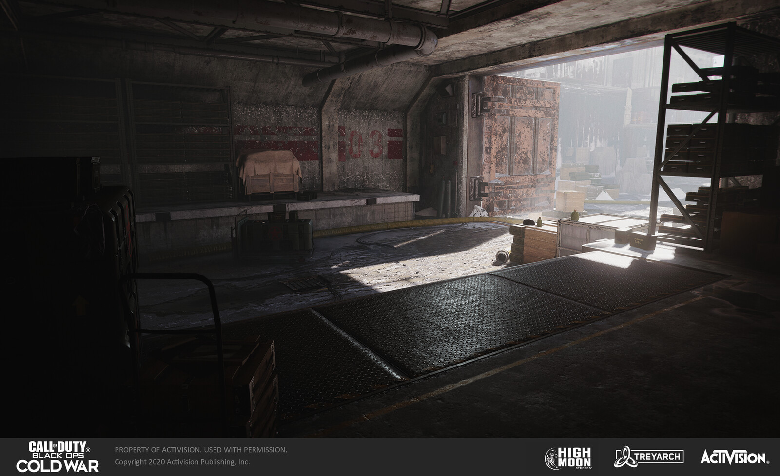 The entrance from the command rooms out into the excavation site.