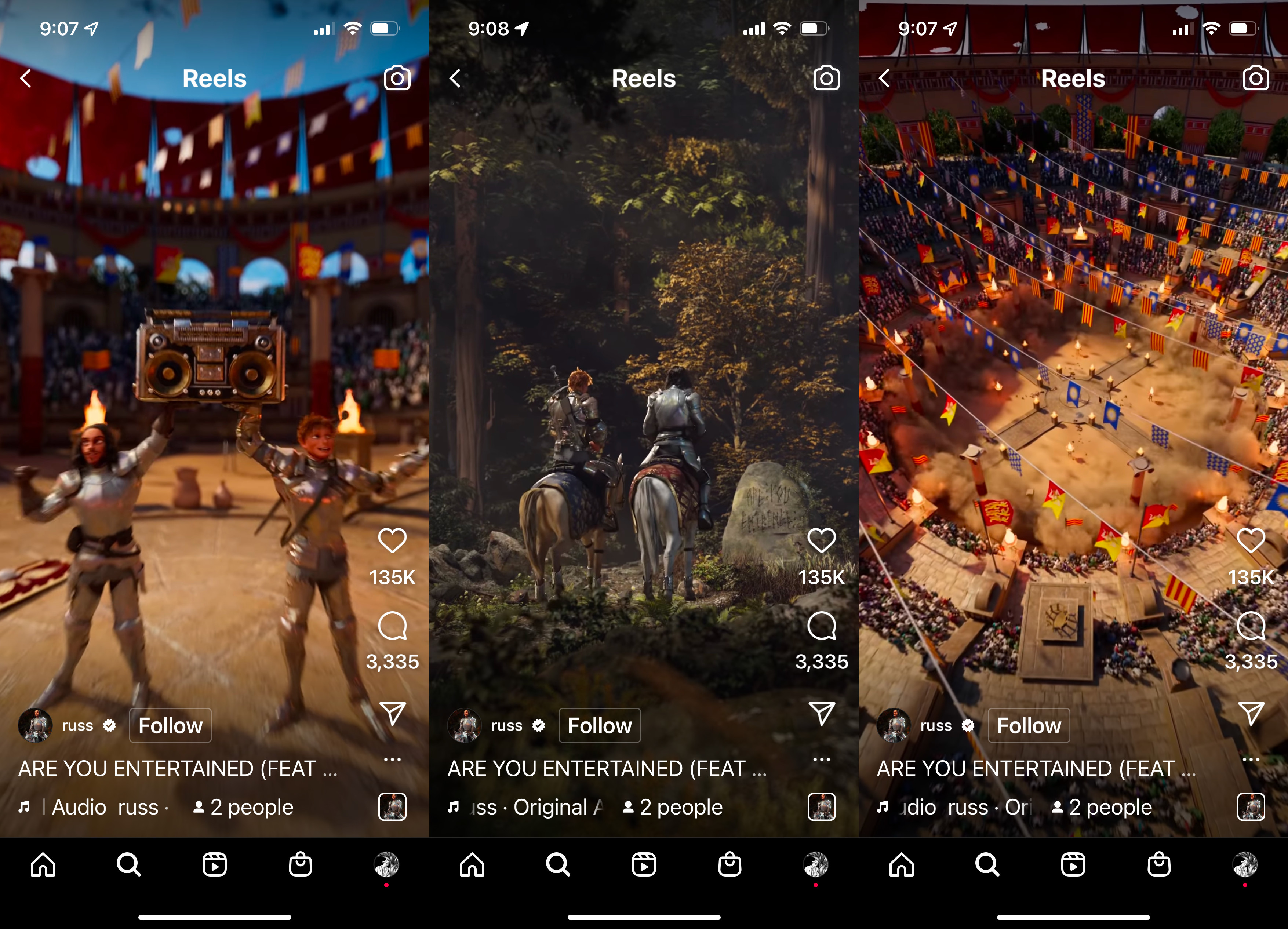 Instagram reels screenshots 