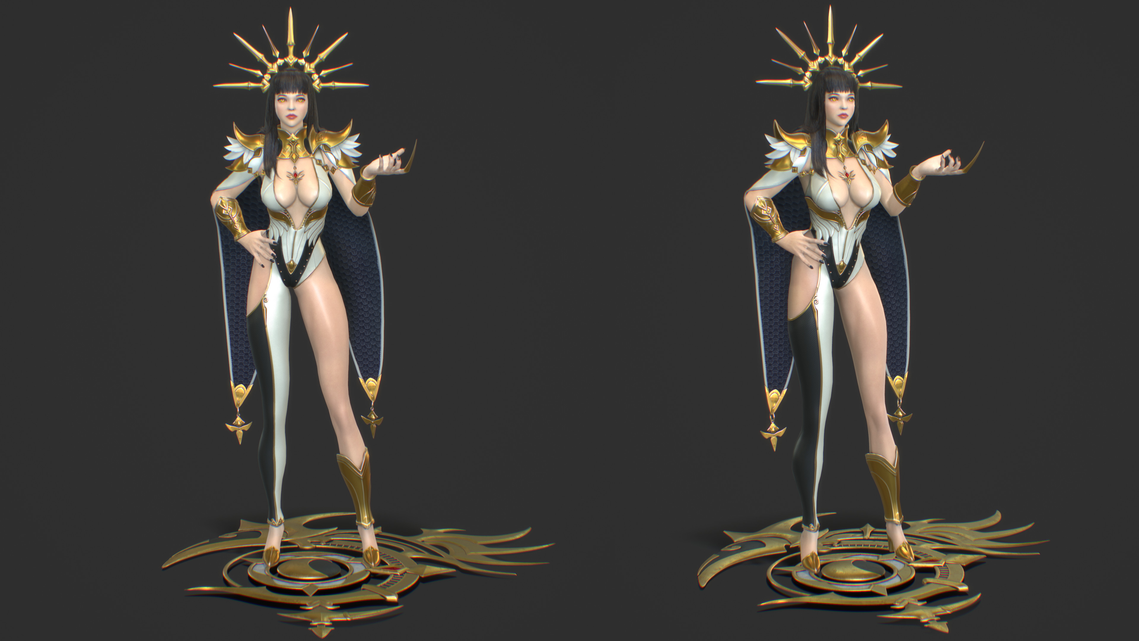 Final real-time model in Marmoset Toolbag 3.
