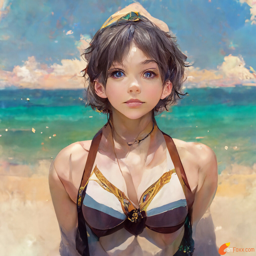 ArtStation Atelier series inspired anime girl at the beach