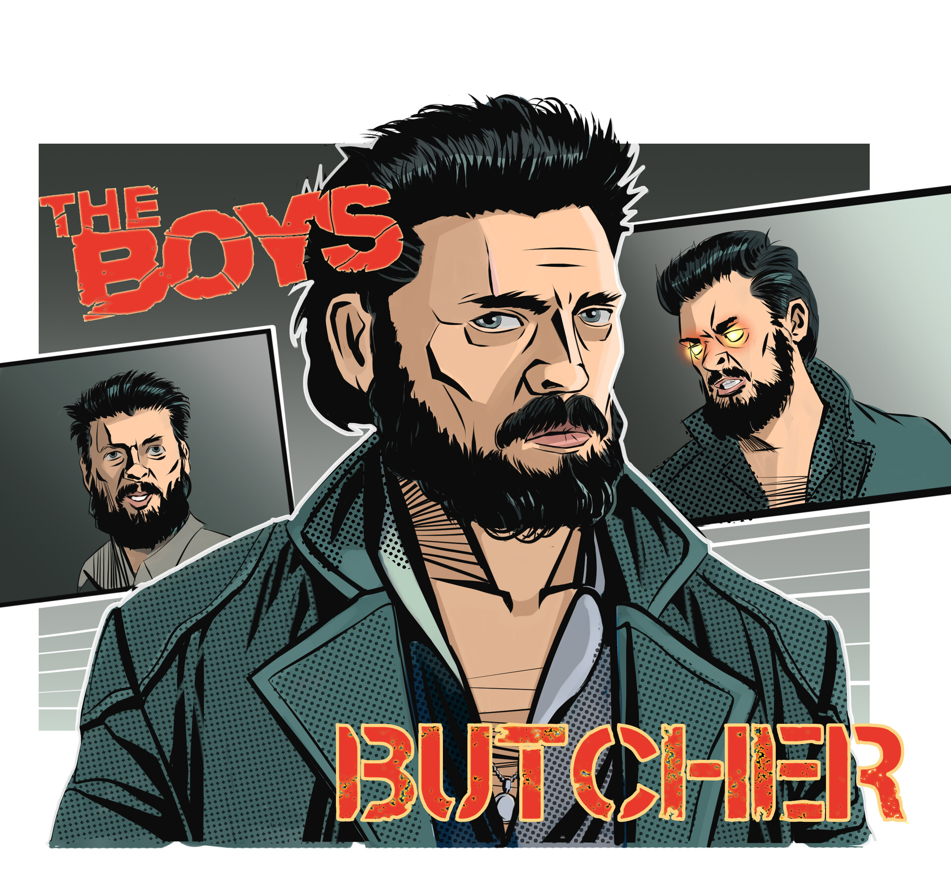 The Boys Billy Butcher - Black Bubble Comics - Digital Art, People