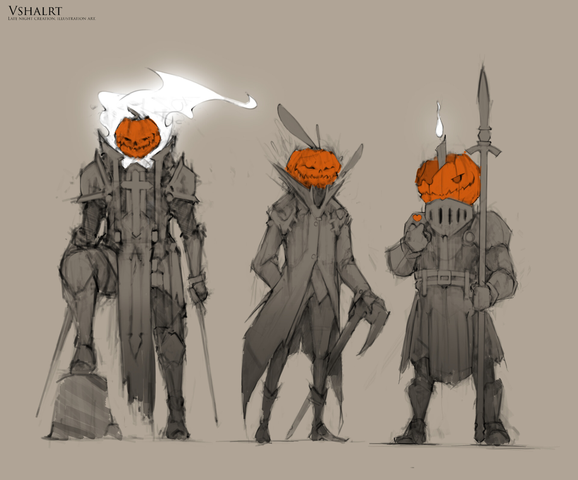 Premium Vector  Scary pumpkin head illustration