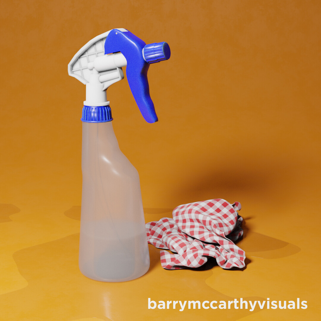 Spray bottle render 3D