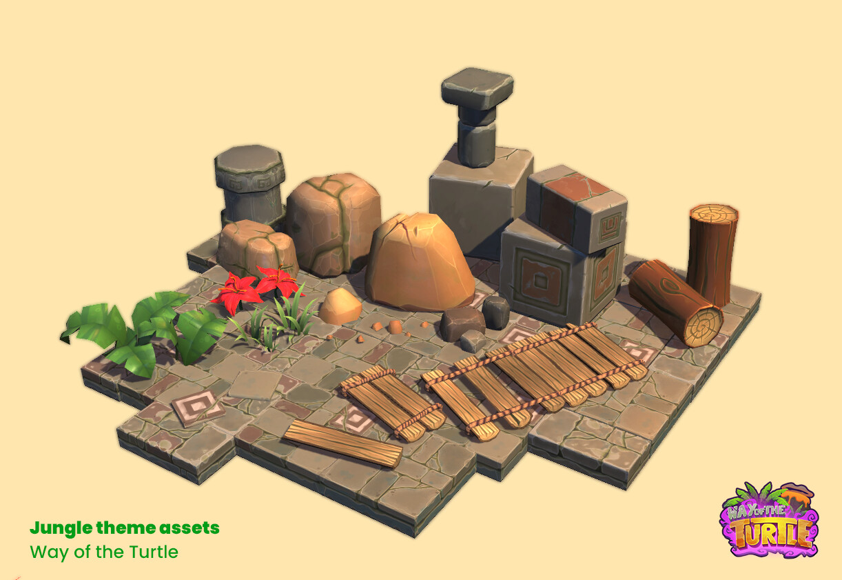 Some of the assets I created for the Jungle theme / asset pack.