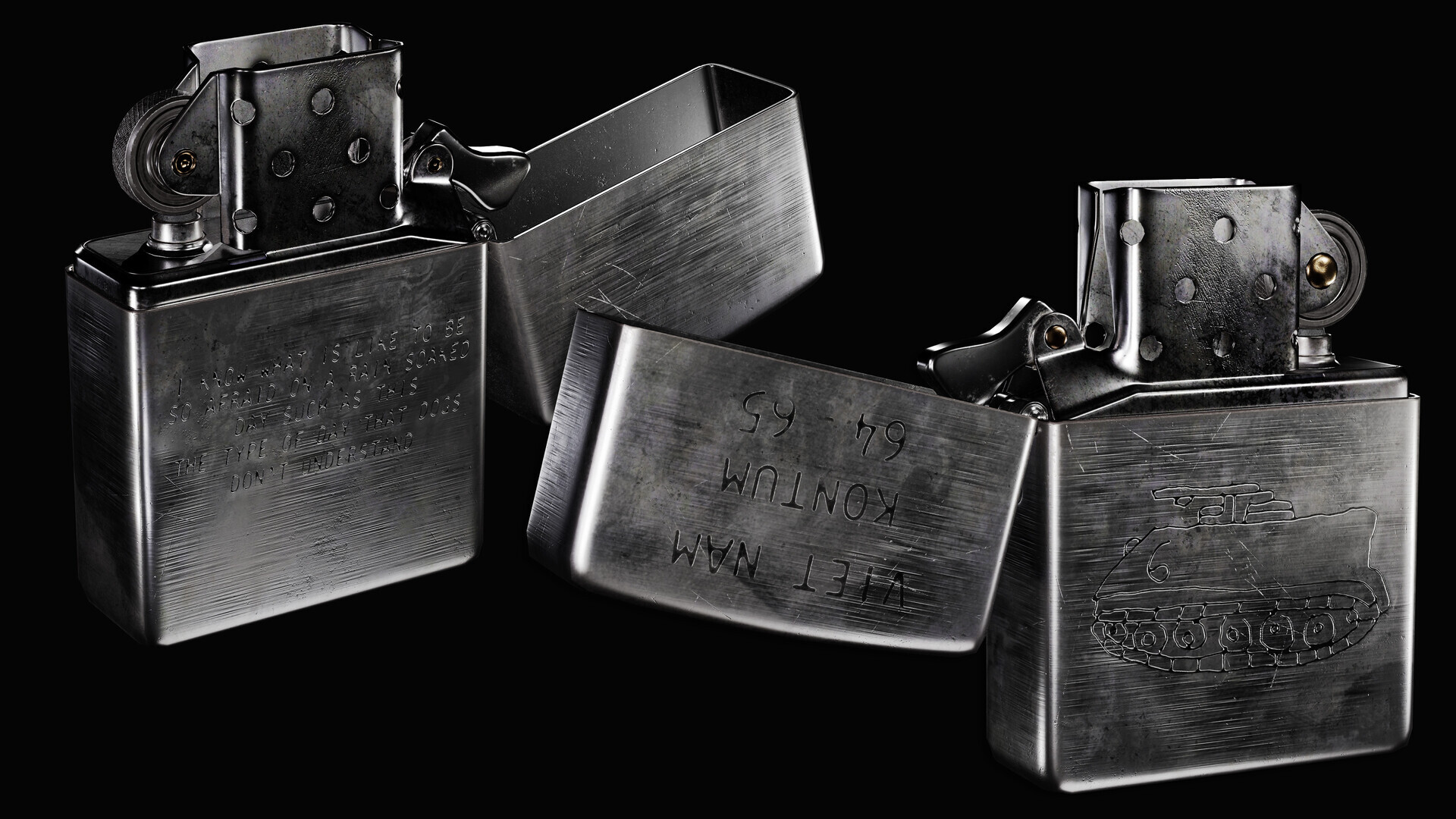 ArtStation - Vietnam Zippo Lighter 64-65 Kontum by Nacho Navarro