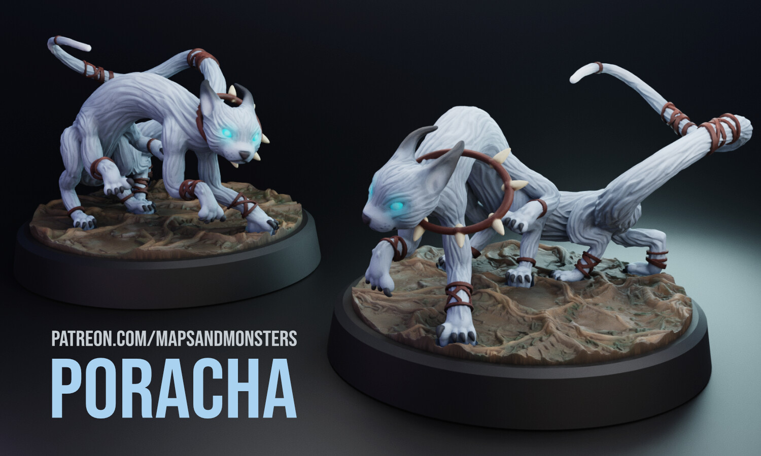 3d Printable miniature of a monster from Pathfinder 2e called the Poracha.  This is a mockup of what it might look like with color. 