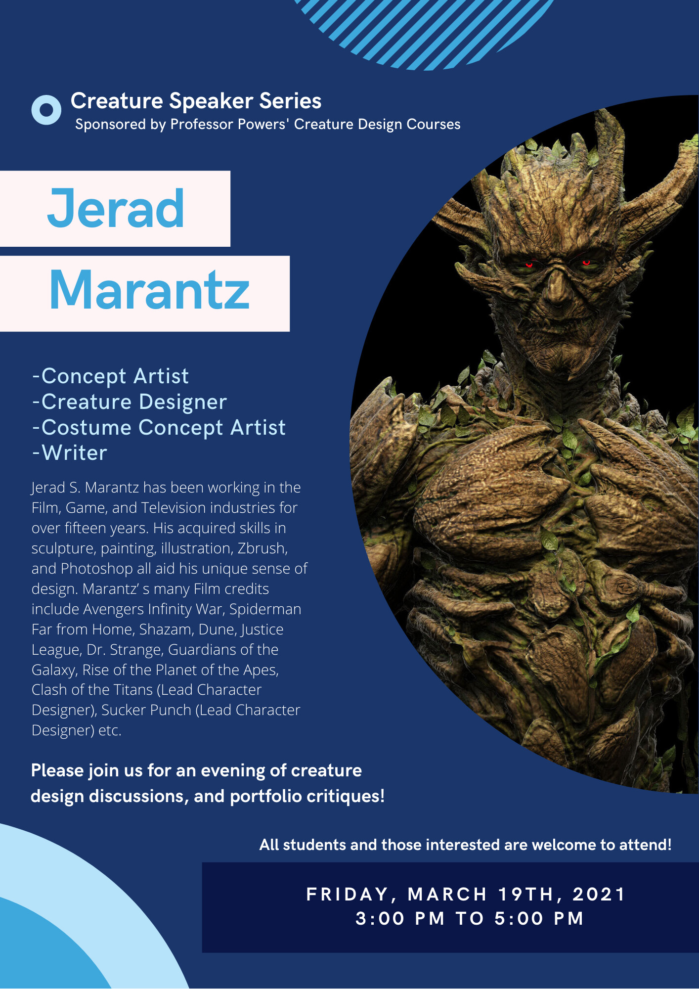 Jess Hayes IUPUI Creature Speaker Series Flyer Samples