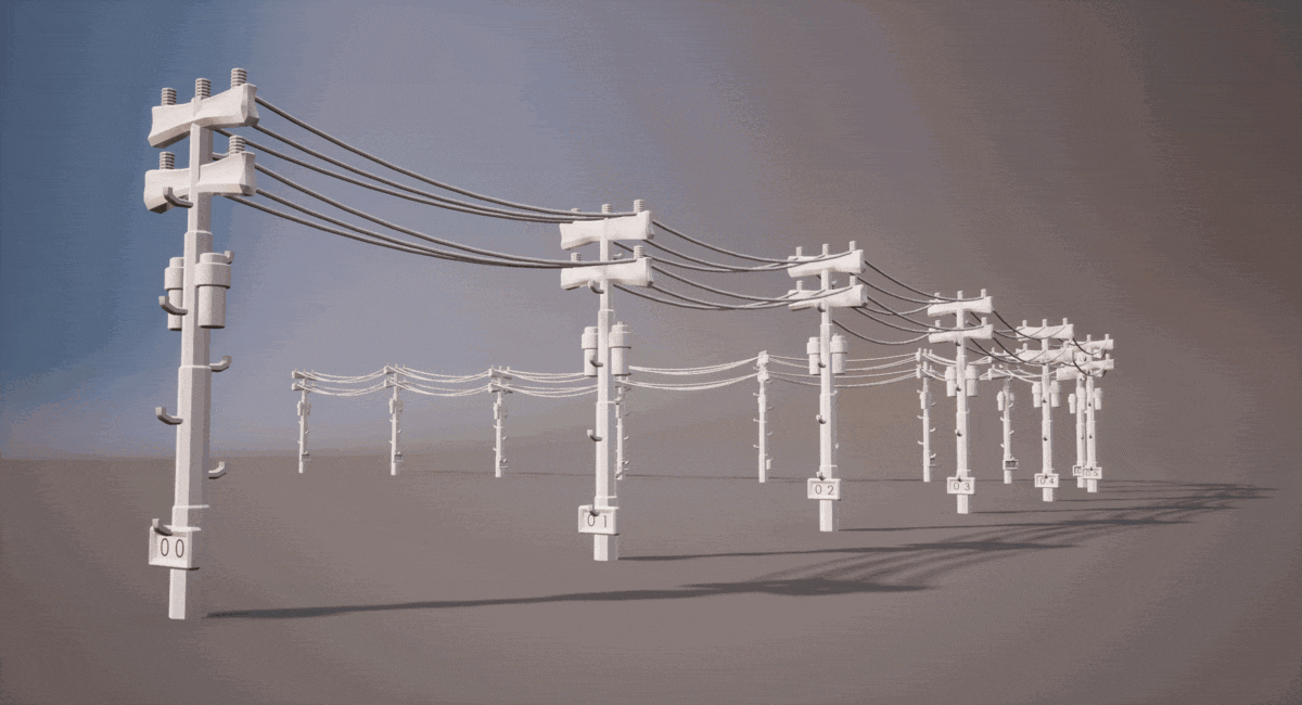Nathan De Cock Procedural Stylized Electric Pole Generator (Prototype)