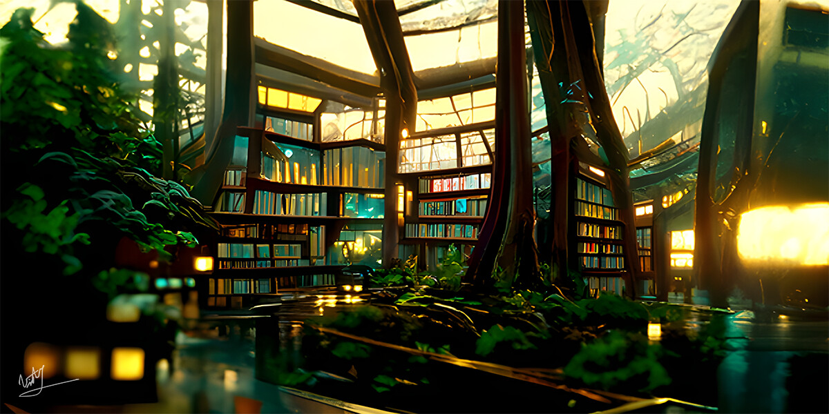 ArtStation - Forest Library Landscapes 004 - AI Art