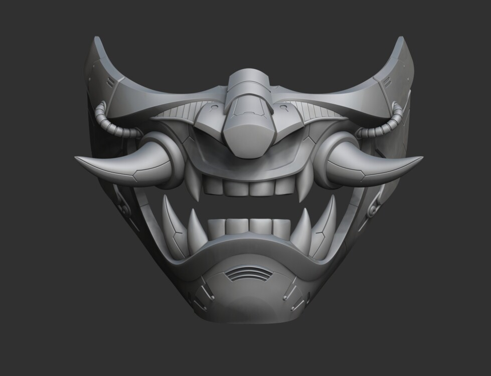 ArtStation - Kitsune Mask with fangs for 3D print