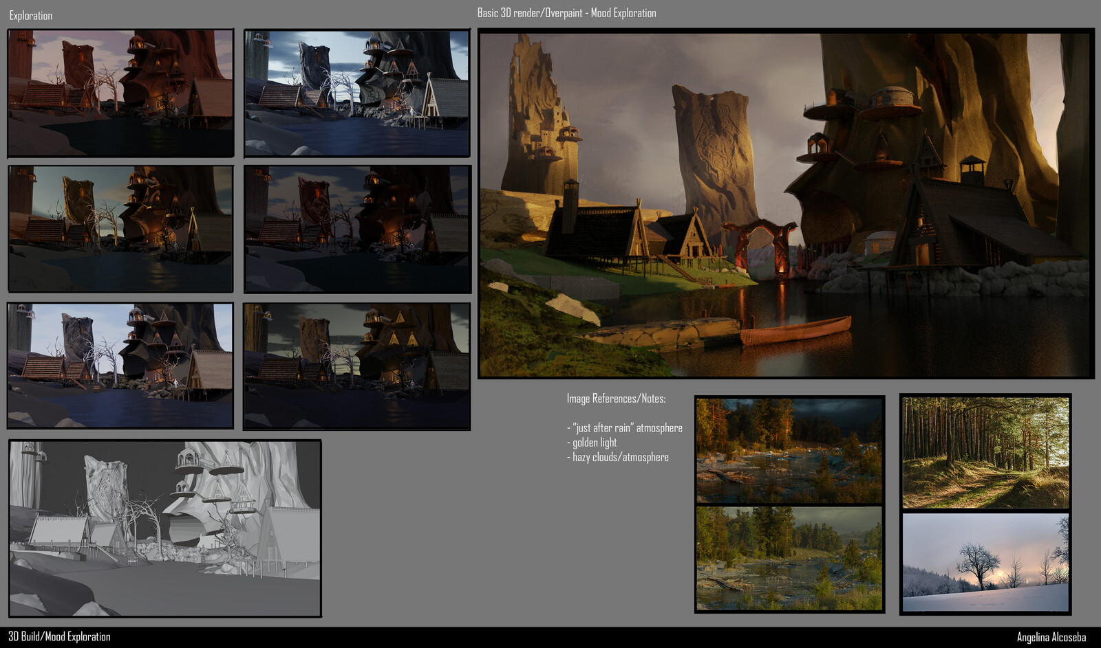 Layout &amp; 3D/Camera/Mood Exploration