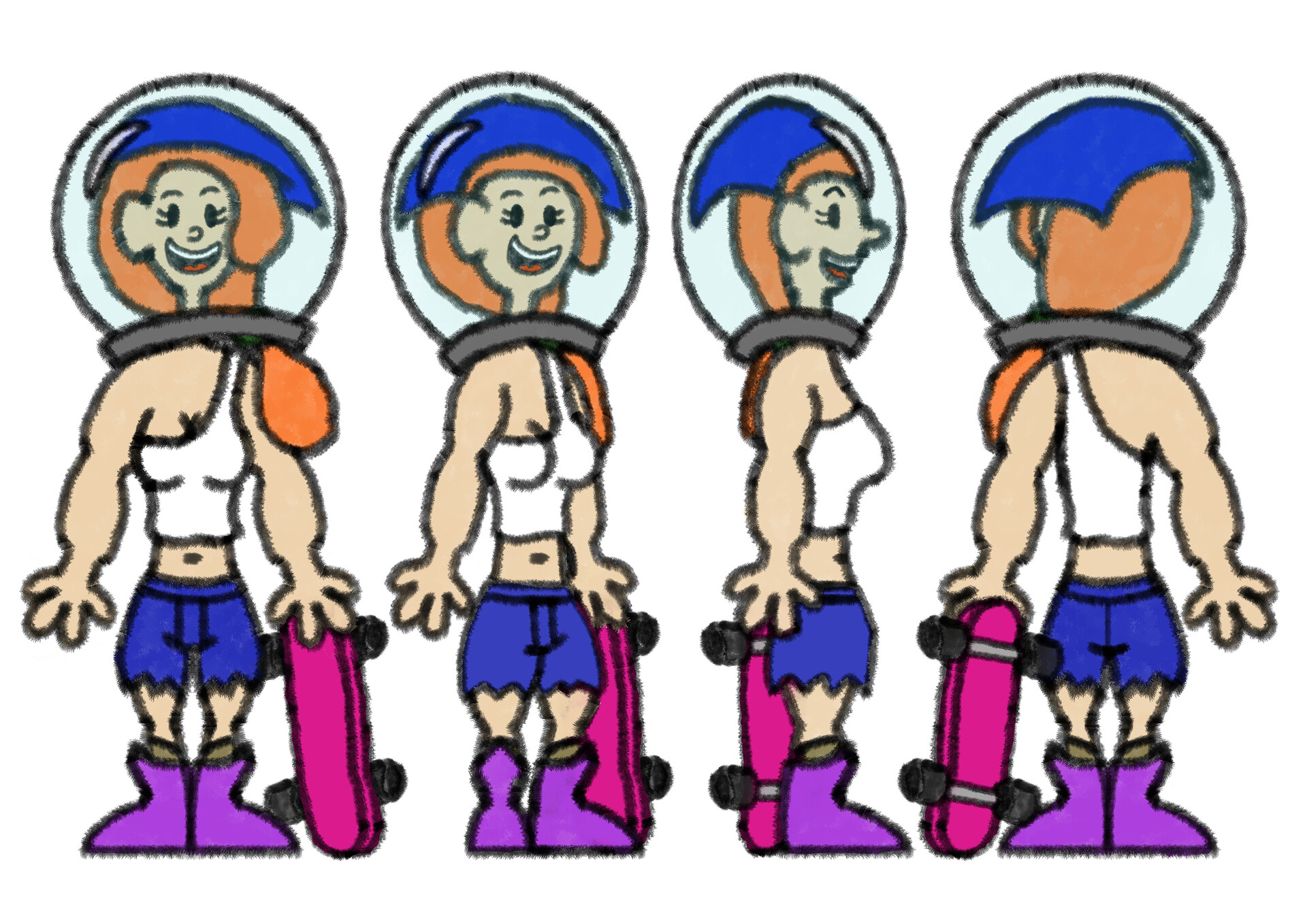 ArtStation Skater Girl Character Turnaround
