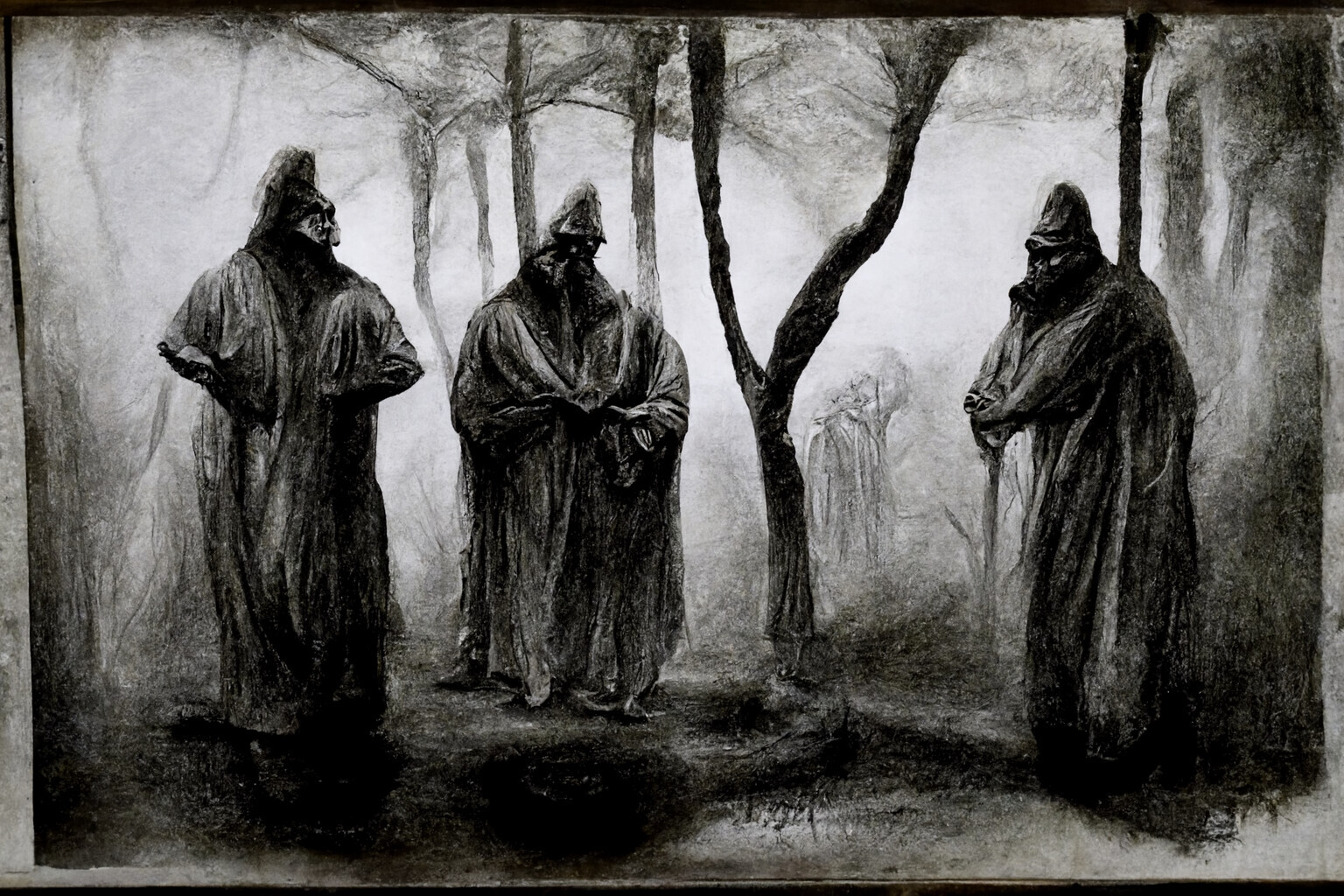 The Elders of Cer Mare
c. 1881
Charcoal on paper