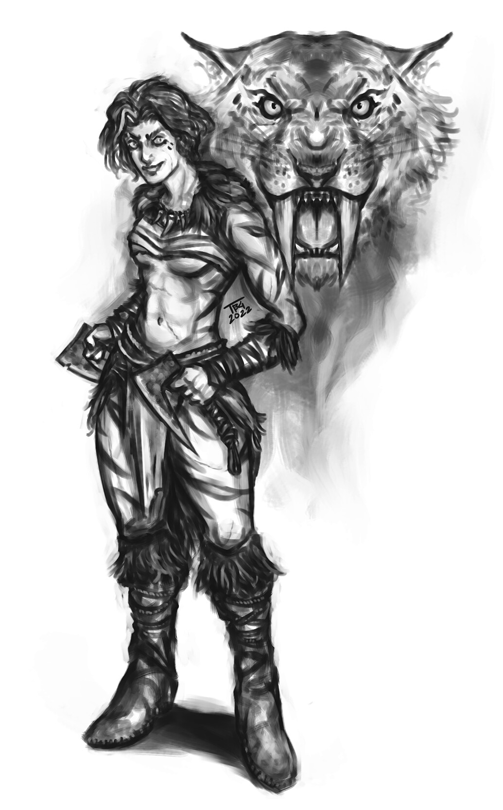 Artstation dnd sketch path of the beast barbarian