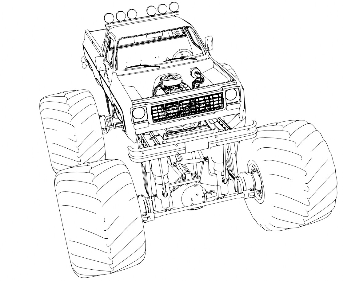 Monster Truck Coloring Pages for Kids 01 Graphic by FuN ArT · Creative  Fabrica