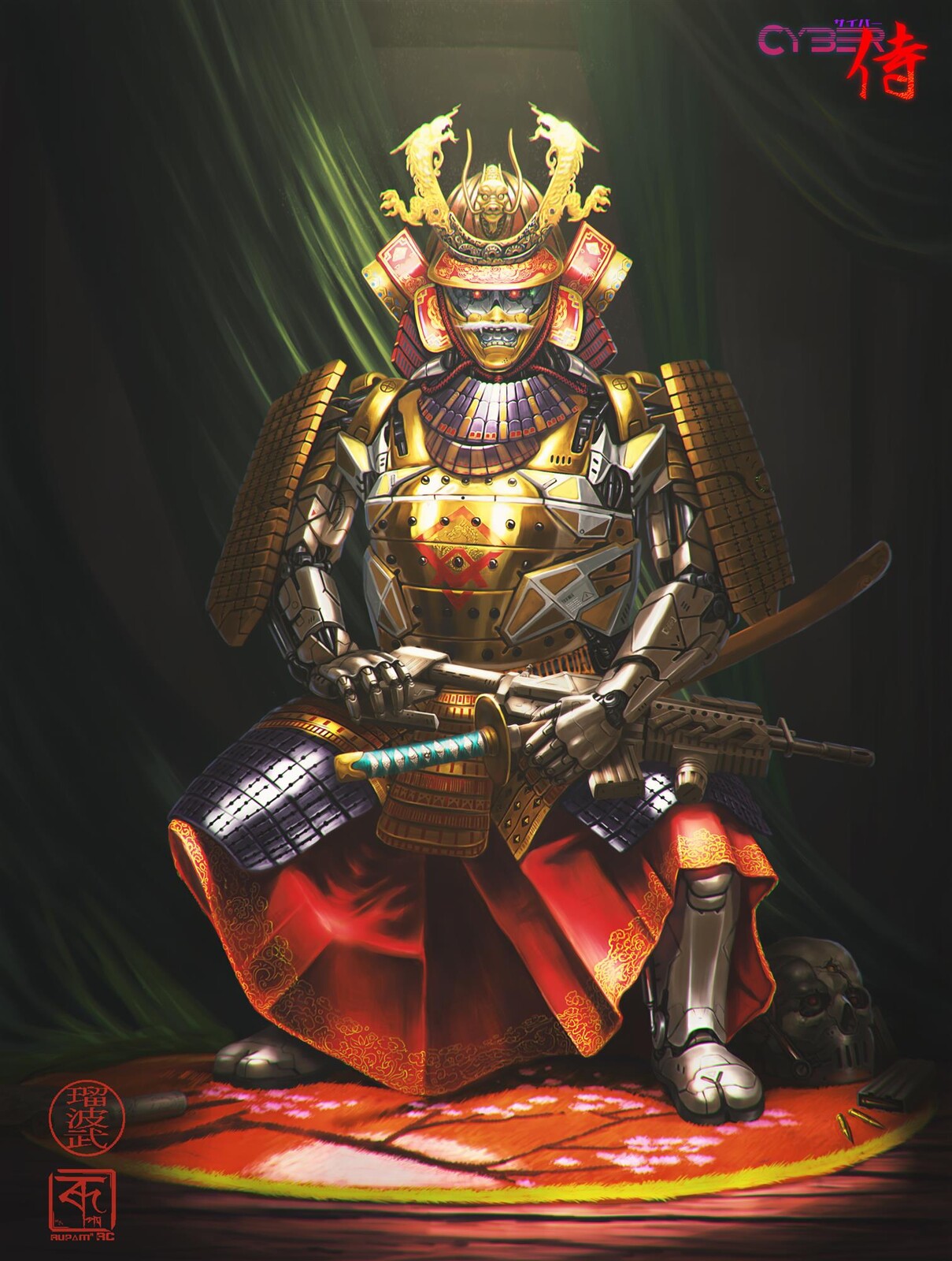 Cyber Samurai : Painting of a Samurai