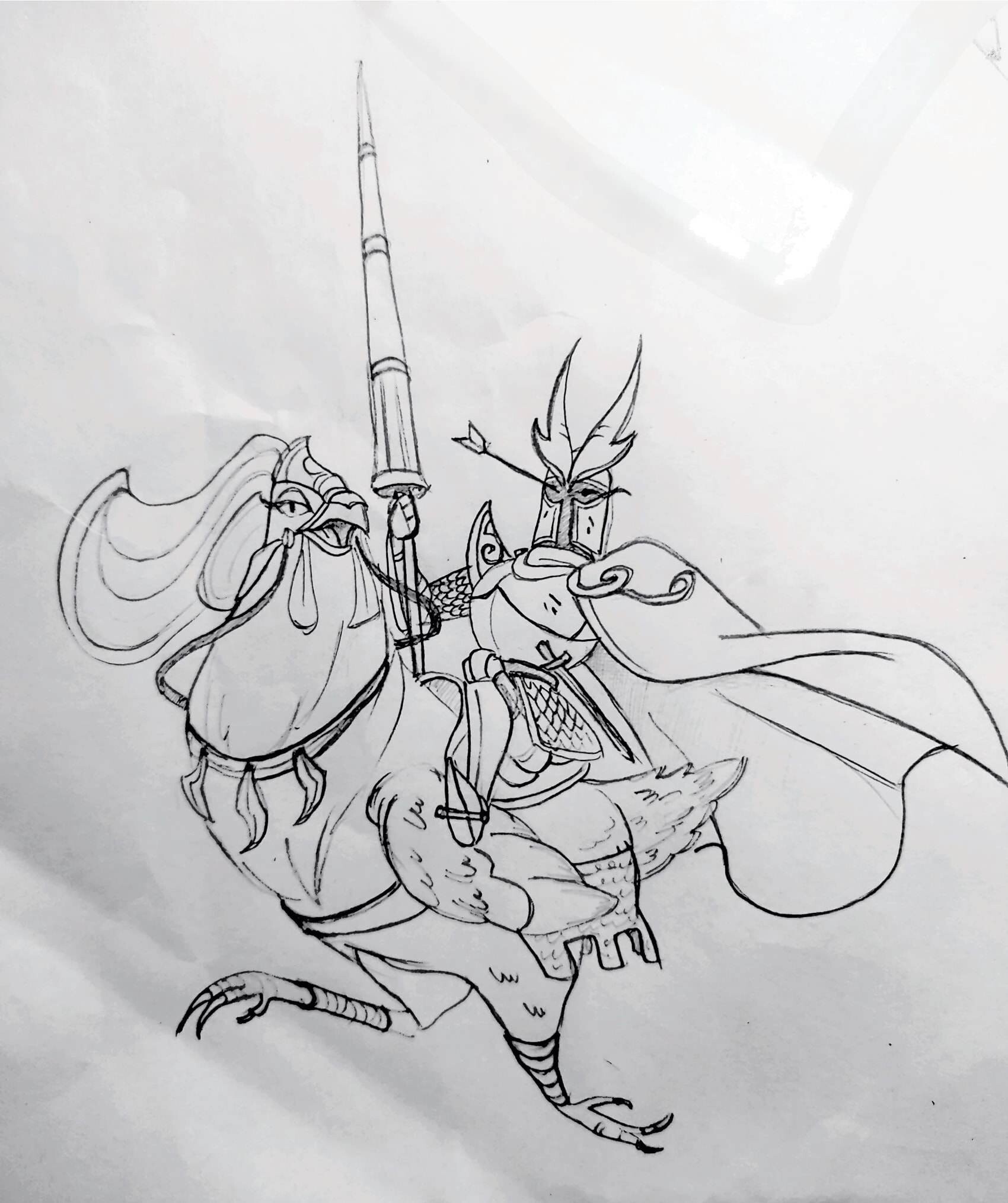 ArtStation - Stylized character practice - The Knight ride The Chicken