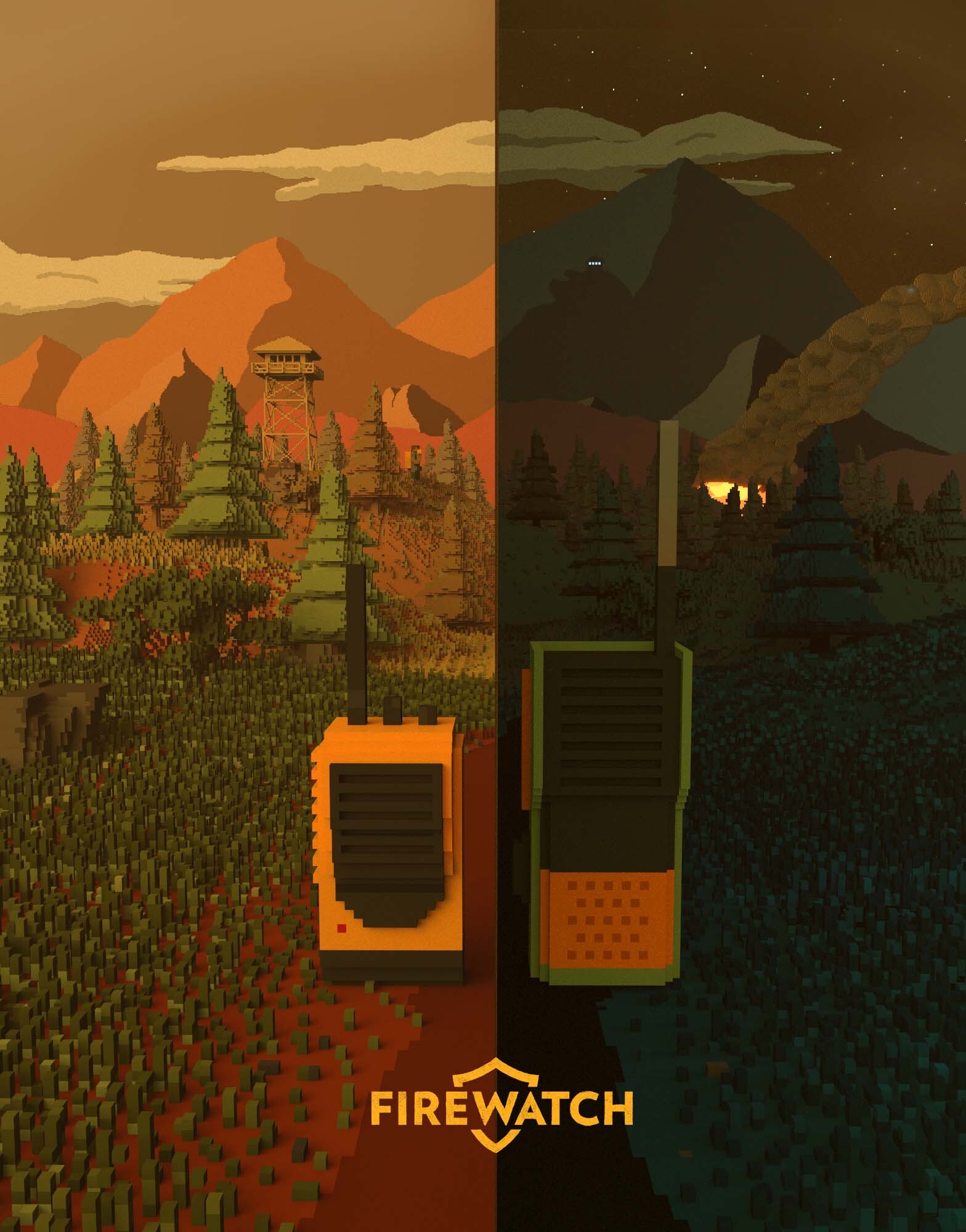 ArtStation Firewatch voxelart poster