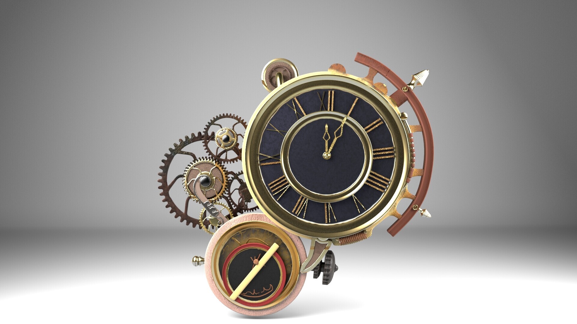 ArtStation SteamPunk Clock